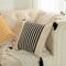 Deerlux 16" Handwoven Cotton Throw Pillow Cover with Striped Lines with Filler, Black QI004310.BK.K - alternate 4